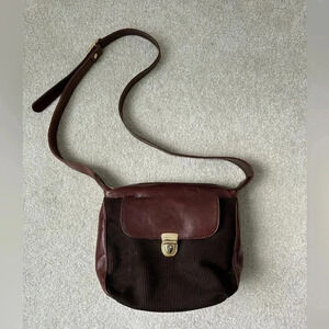 Vintage Roel leather corduroy crossbody  bag